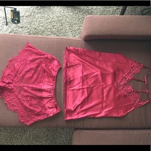 Maroon lingerie set